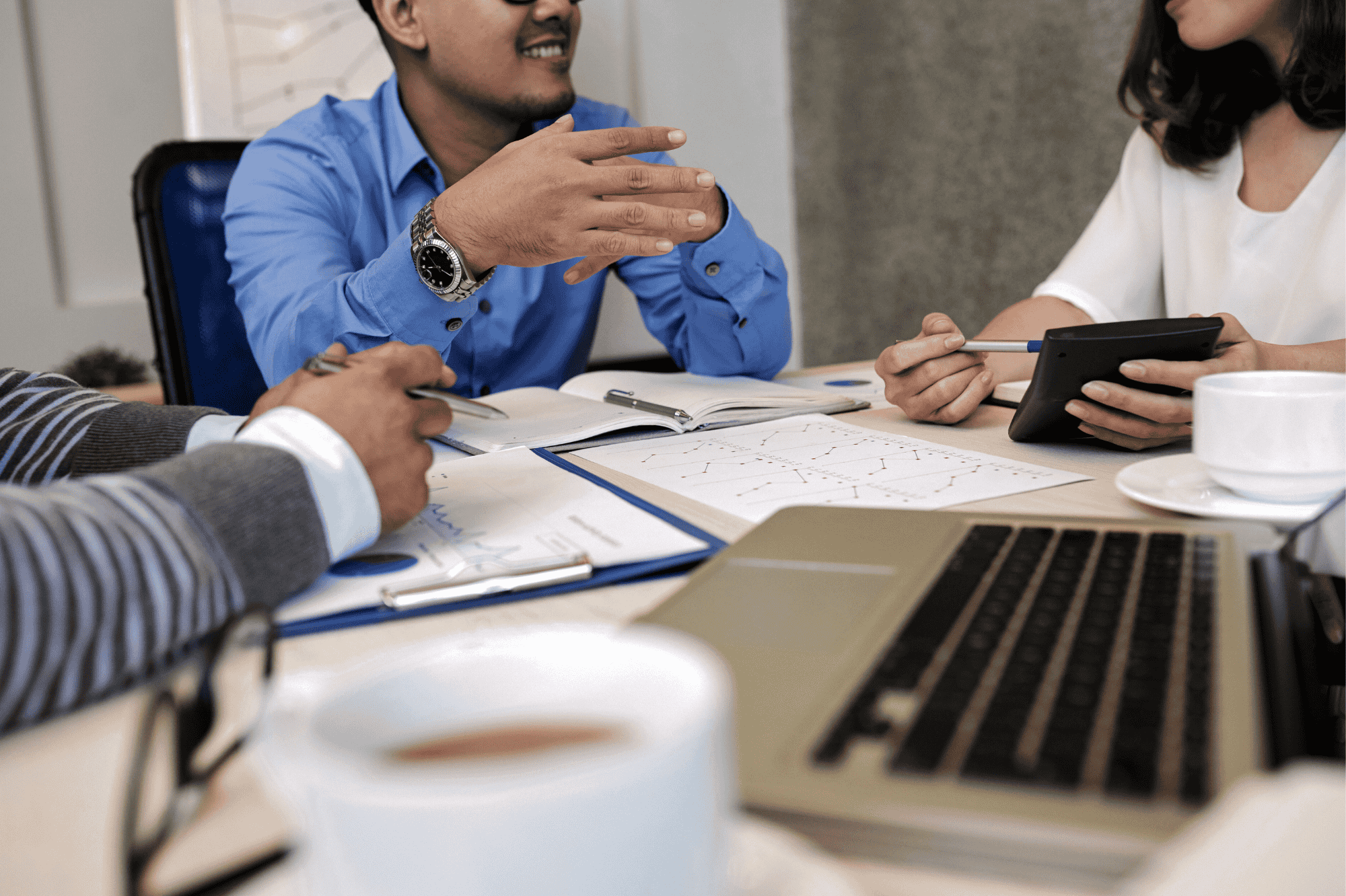 team meeting around a table